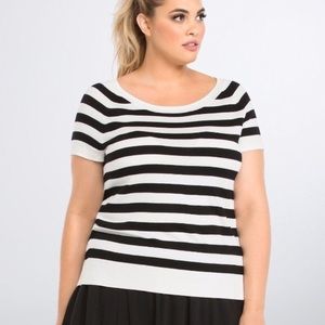 Torrid B&W Striped Sweater